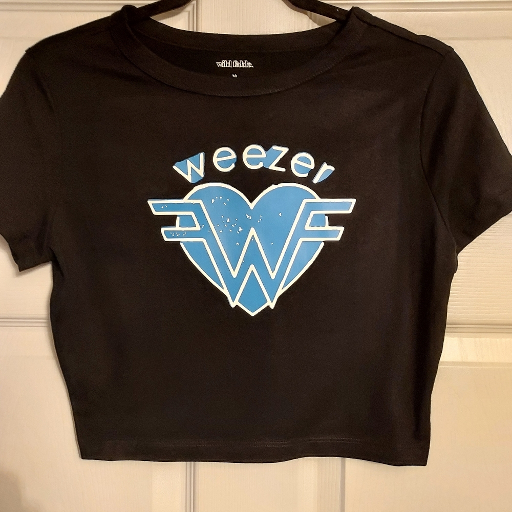 Weezer baby tee heart design Weezer crop top weezer shirt
